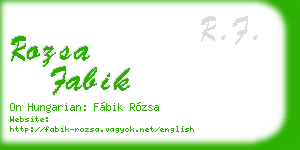 rozsa fabik business card