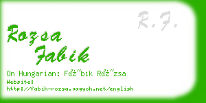 rozsa fabik business card